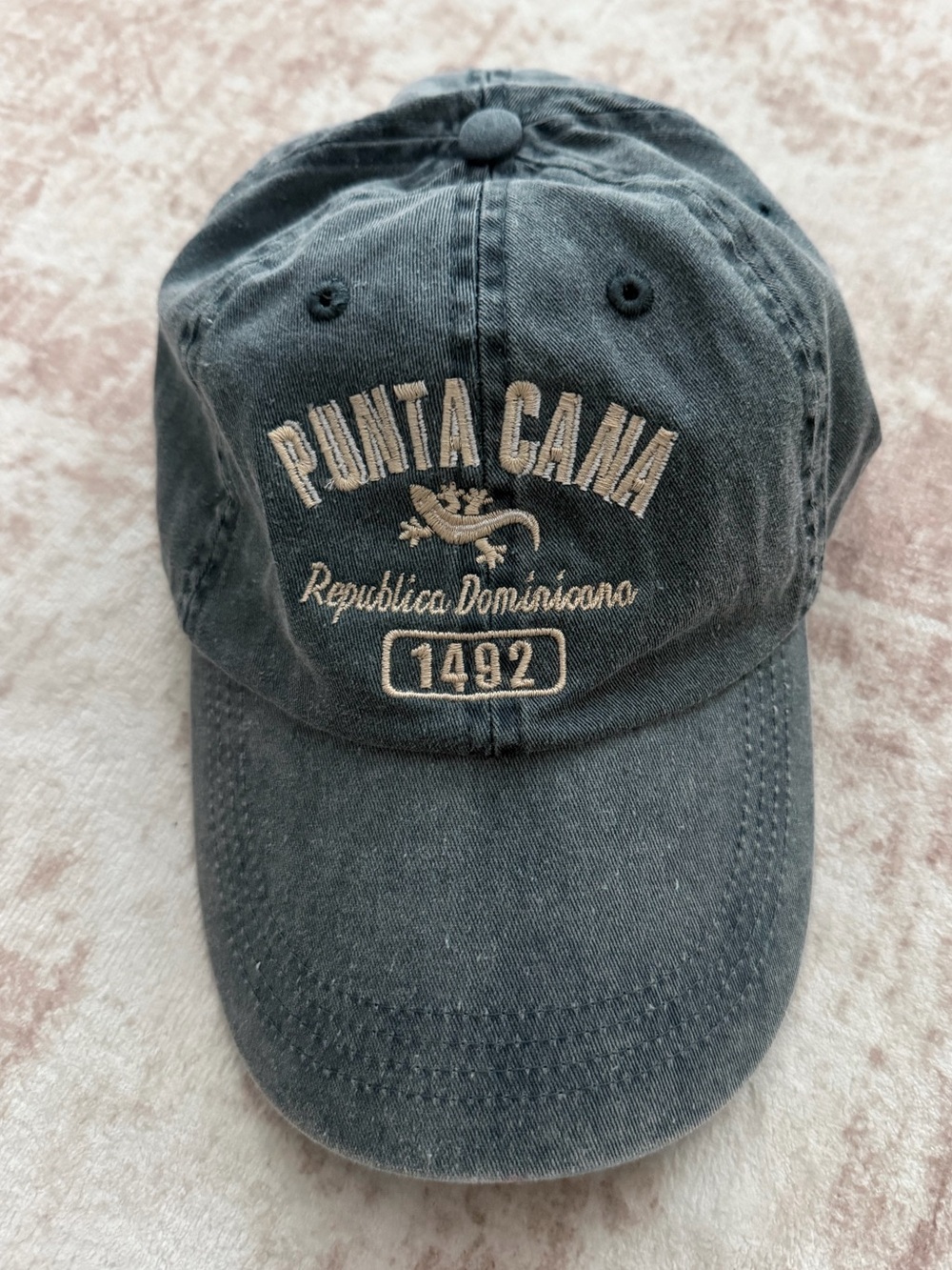 Punta Cana Distressed Charcoal Gray Baseball Cap Men’s